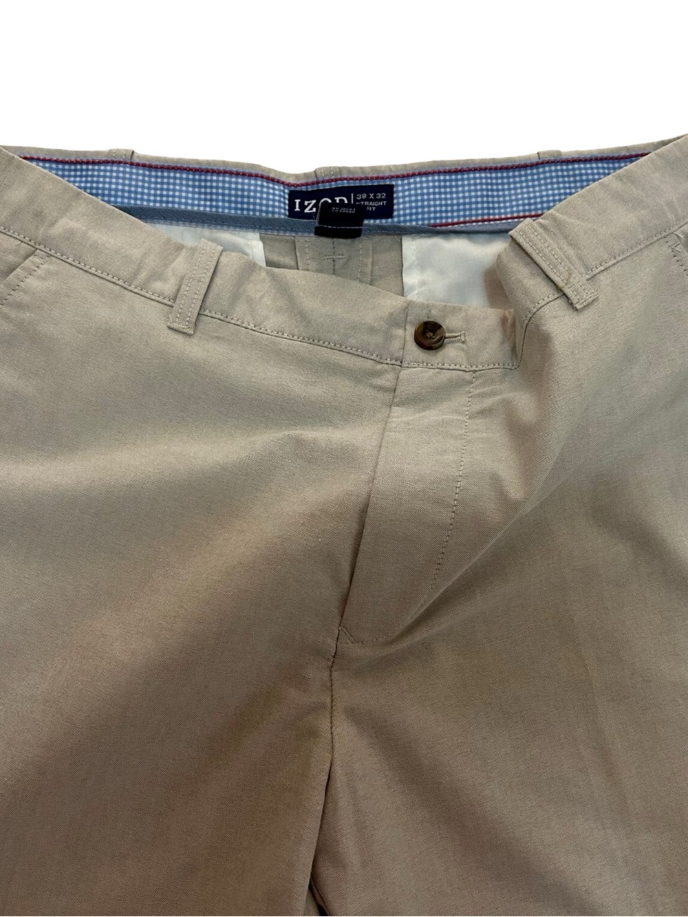 Men’s Izod Khaki Flat-Front Chino Pants - Beige 38x32 Slacks